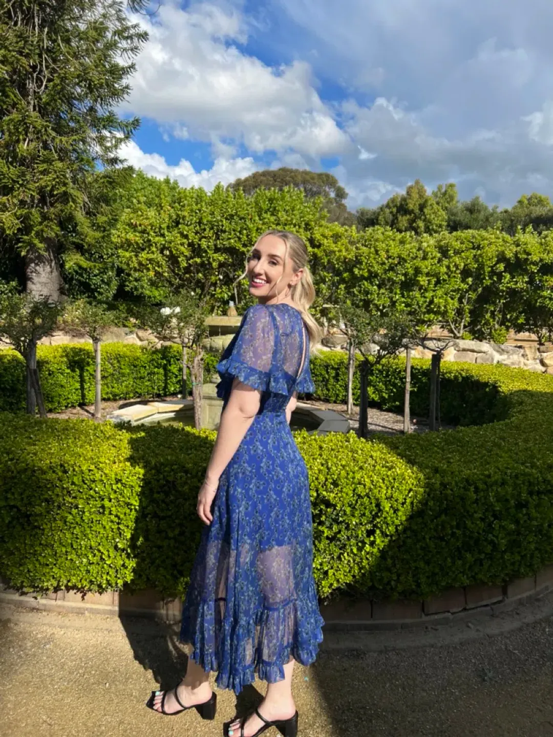 Talulah Morning Light Midi Dress Blue Size 1/ AU 8 for rent on The Volte - main image