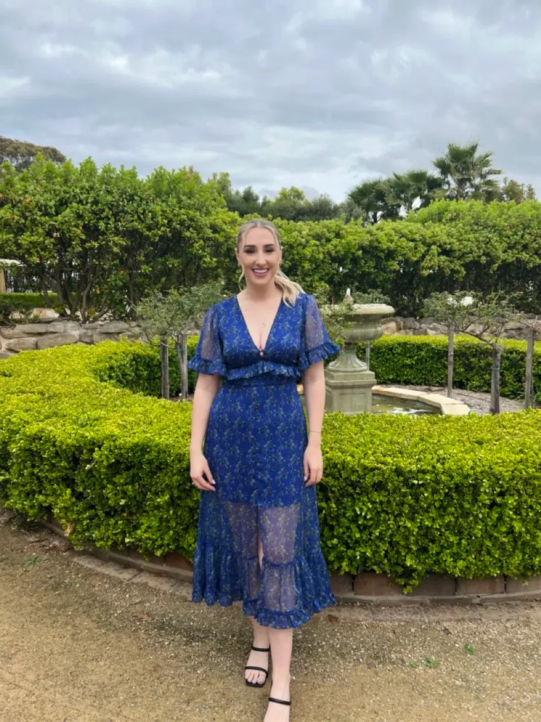 Talulah Morning Light Midi Dress Blue Size 1/ AU 8 for rent on The Volte - main image