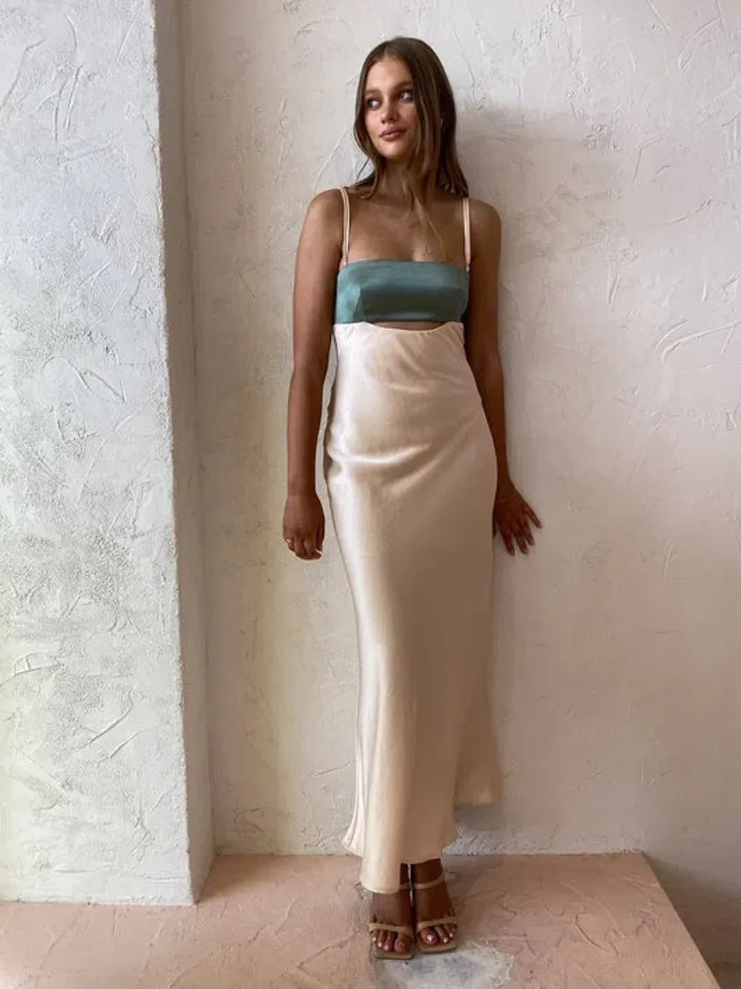 Bec and Bridge Carrie Dress Maxi Dress Green and White Size 10 for rent on The Volte - main image