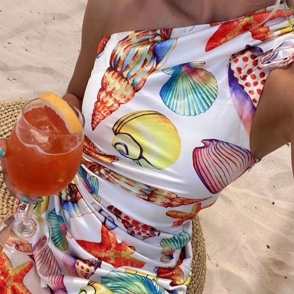 Sonya Moda Nour De La Mer Mini Dress Multi Print Size 10 - Image 6