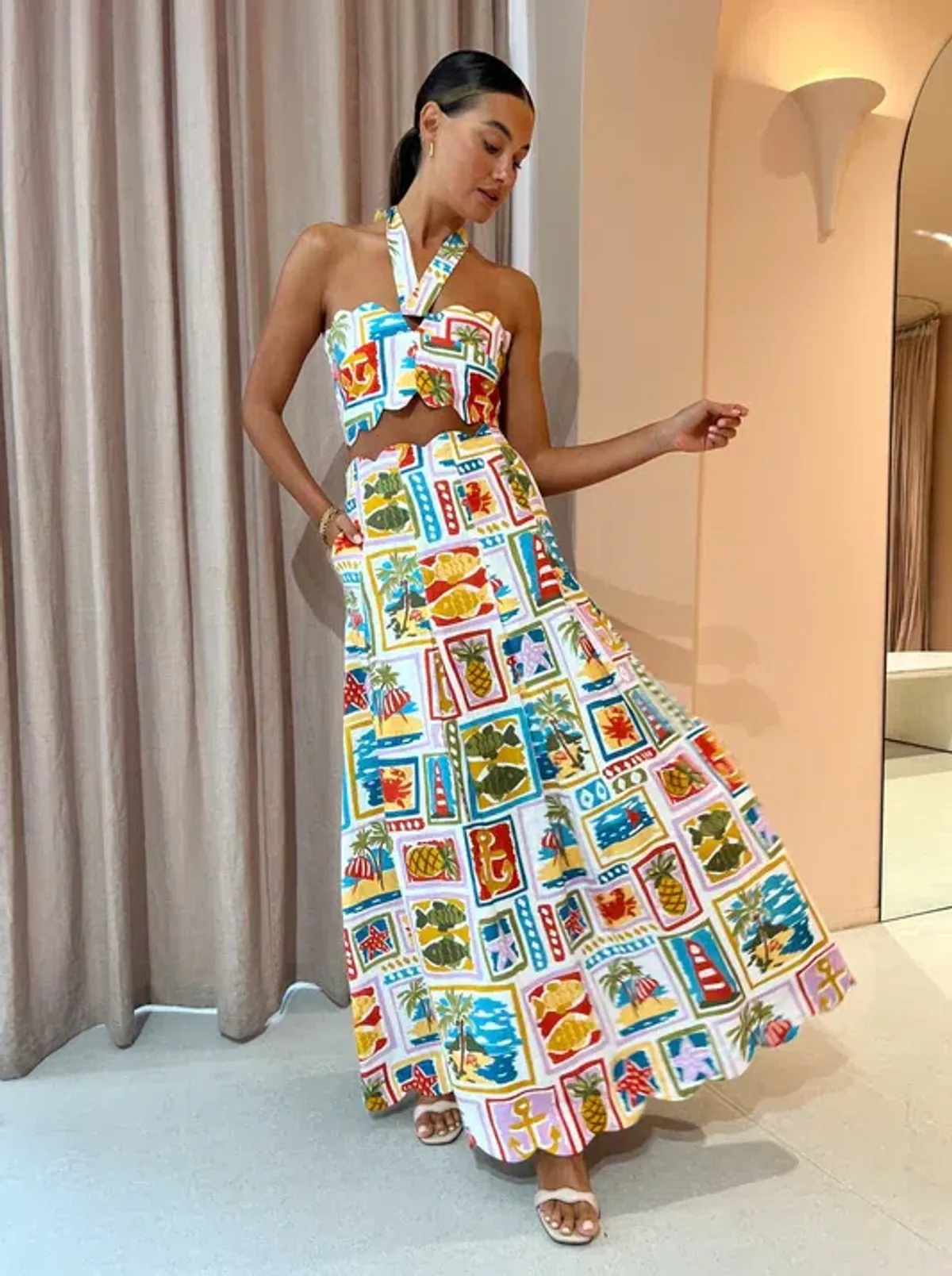 By Nicola Sea Change Top Size 10 and Maxi Skirt Size 8 Set In Summer Vacation - Image 2