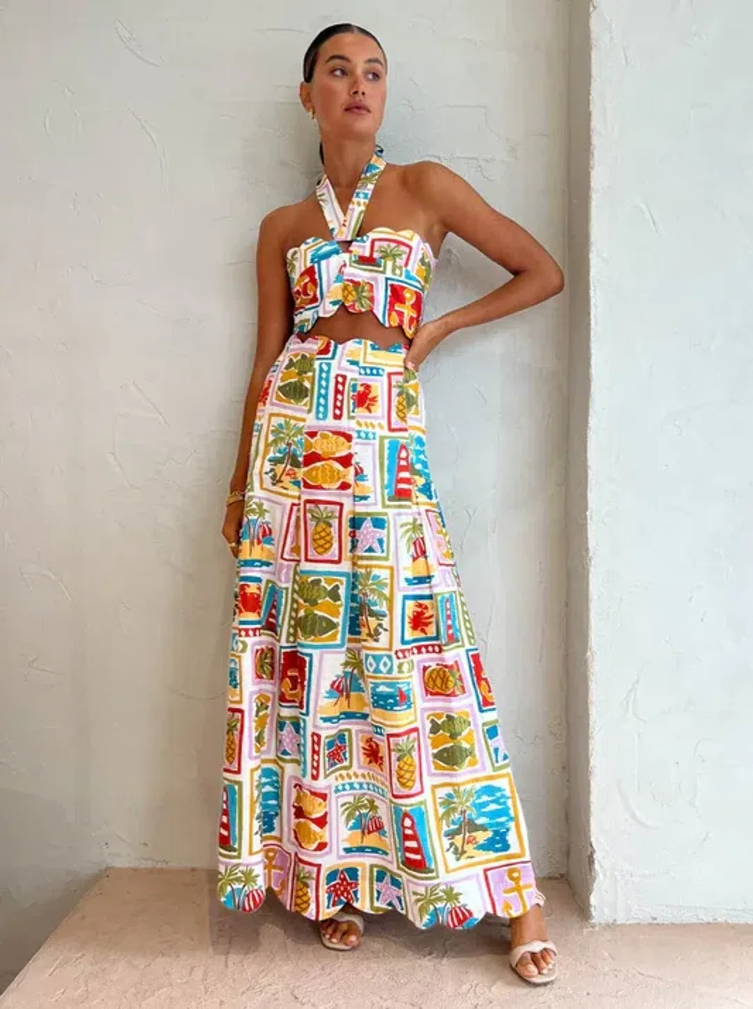 By Nicola Sea Change Top Size 10 and Maxi Skirt Size 8 Set In Summer Vacation for rent on The Volte - main image