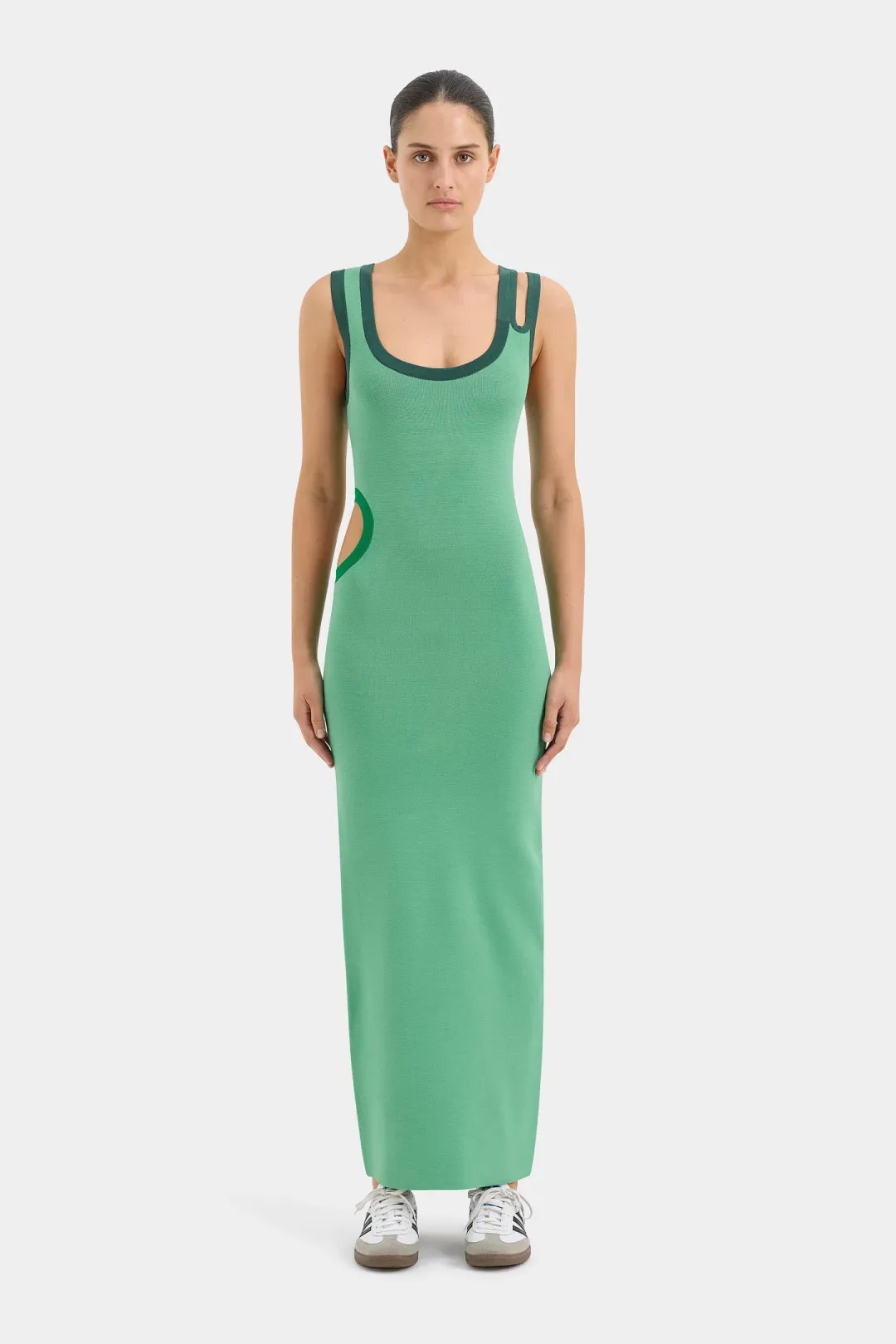 Sir the Label Salvador Cut Out Midi Dress Emerald Size 8  for rent on The Volte - main image