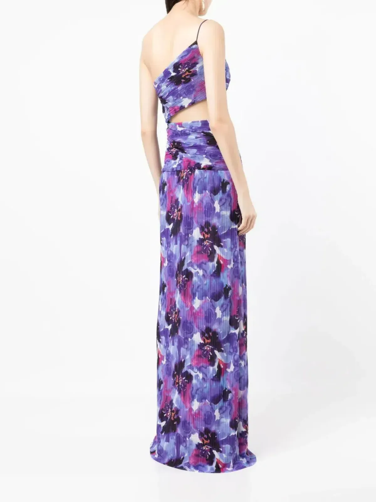 Rebecca Vallance Purple Rain Floral One Shoulder Gown Print Size AU 6 - Image 3