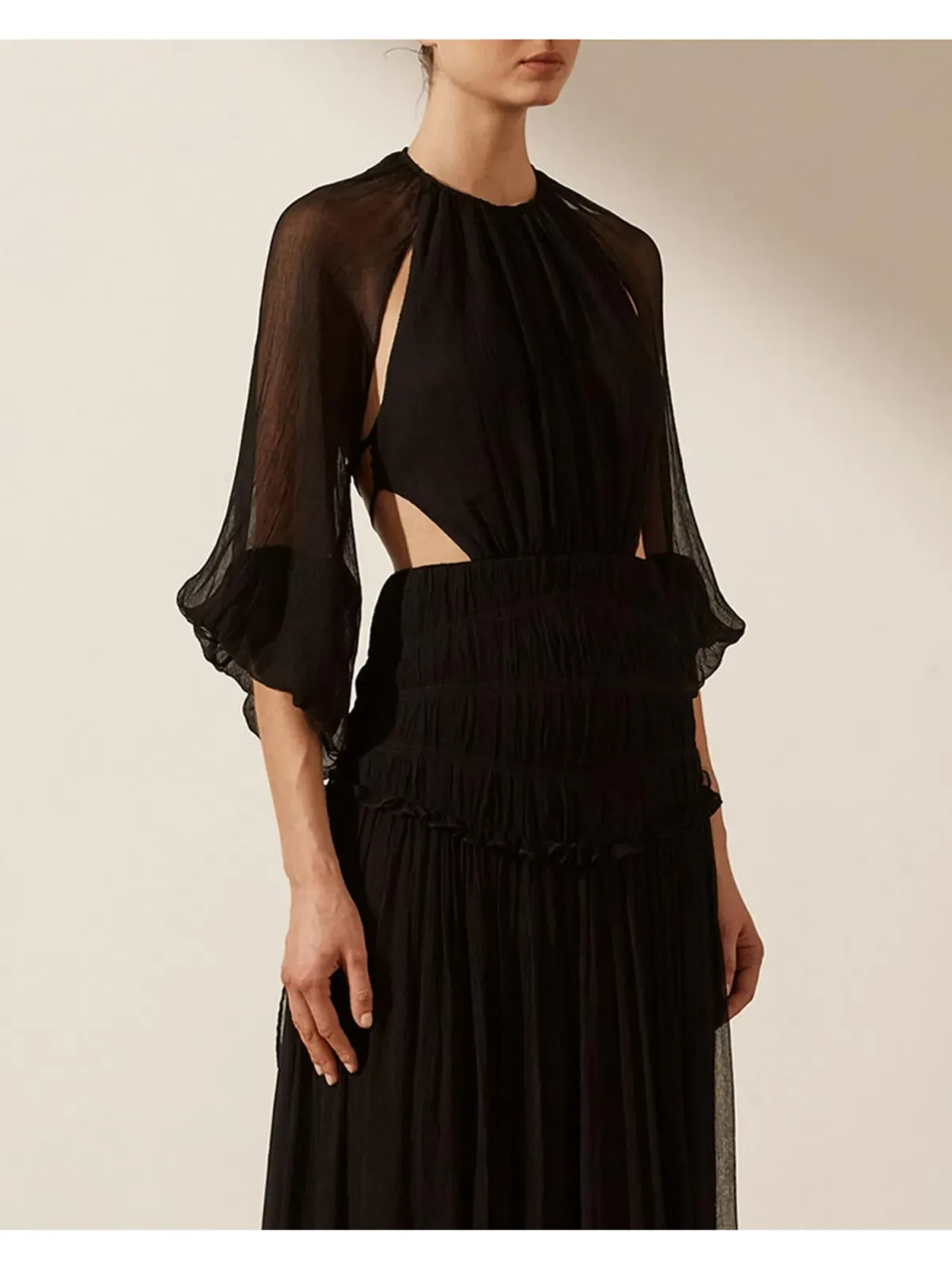 Shona Joy Safira Cut Out Backless Midi Dress in Black Size AU 10 - Image 2