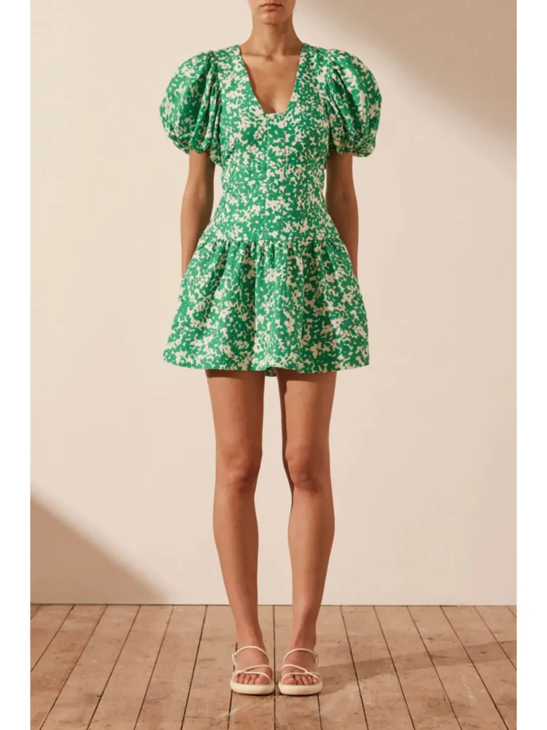 Shona Joy Plunged Short Sleeve Mini Dress Arosa Size AU 10  for rent on The Volte - main image