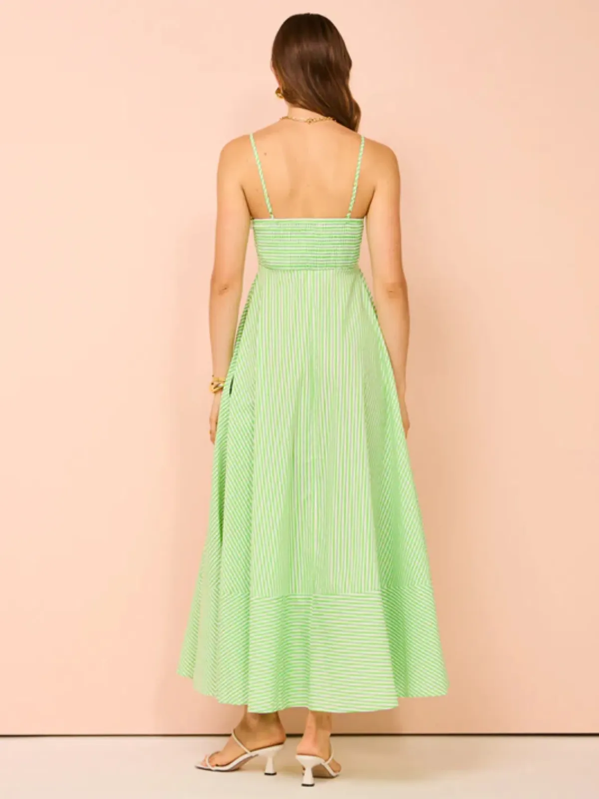 Aston Studio Rue Dress Lime Stripe Size AU 10 - Image 3