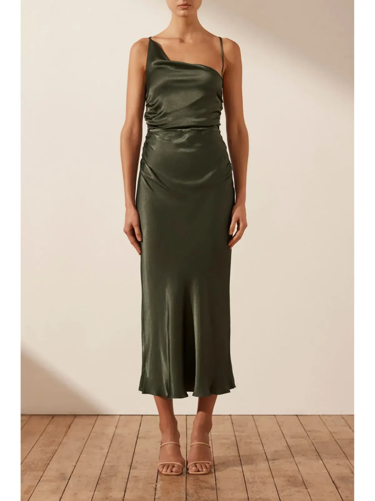 Shona Joy Giorgia Cowl Midi Dress in Forest Size AU 12 - Image 1