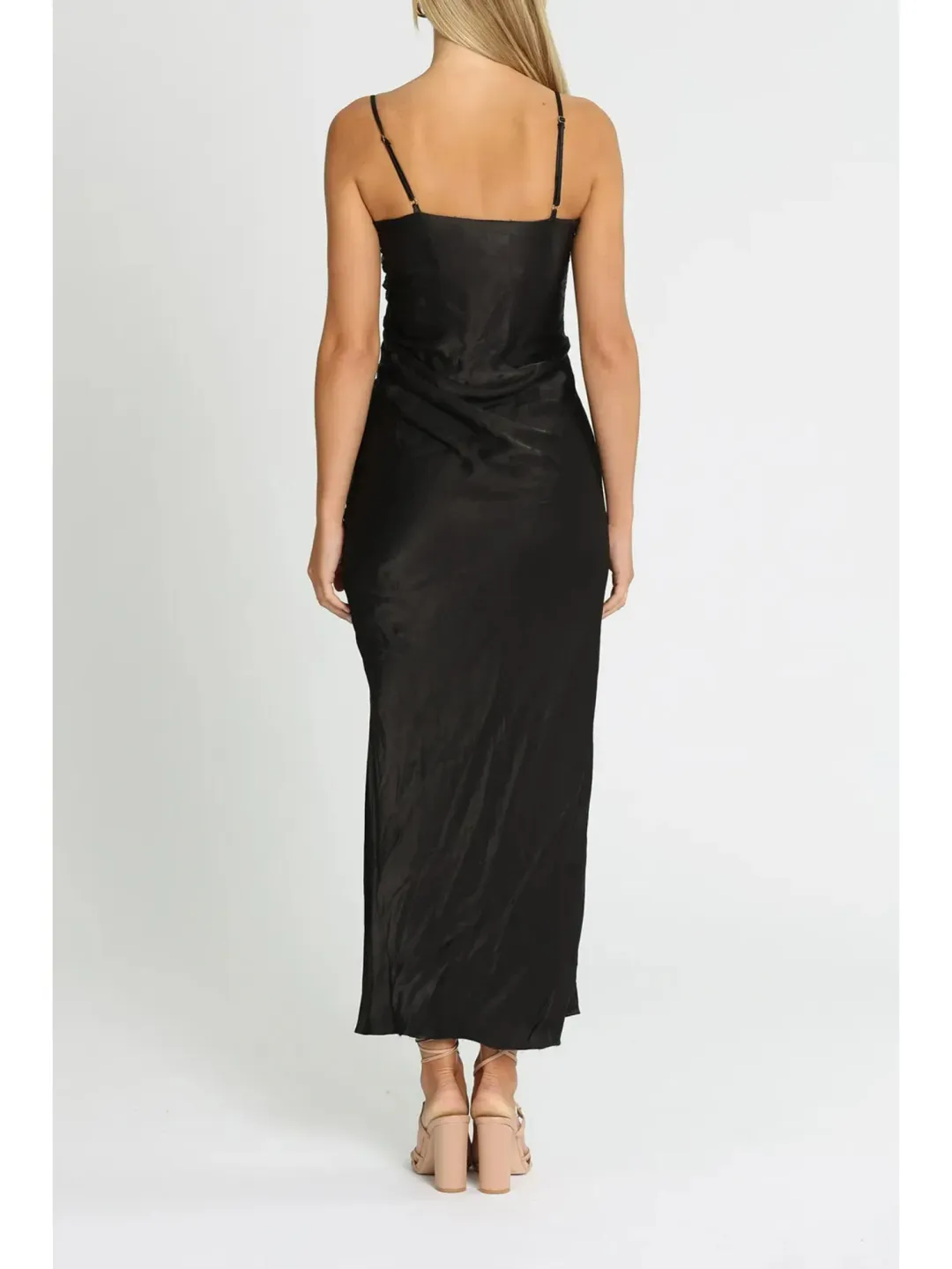 Shona Joy Thalia Ruched Midi Dress in Black Size AU 8 for rent on The Volte - main image