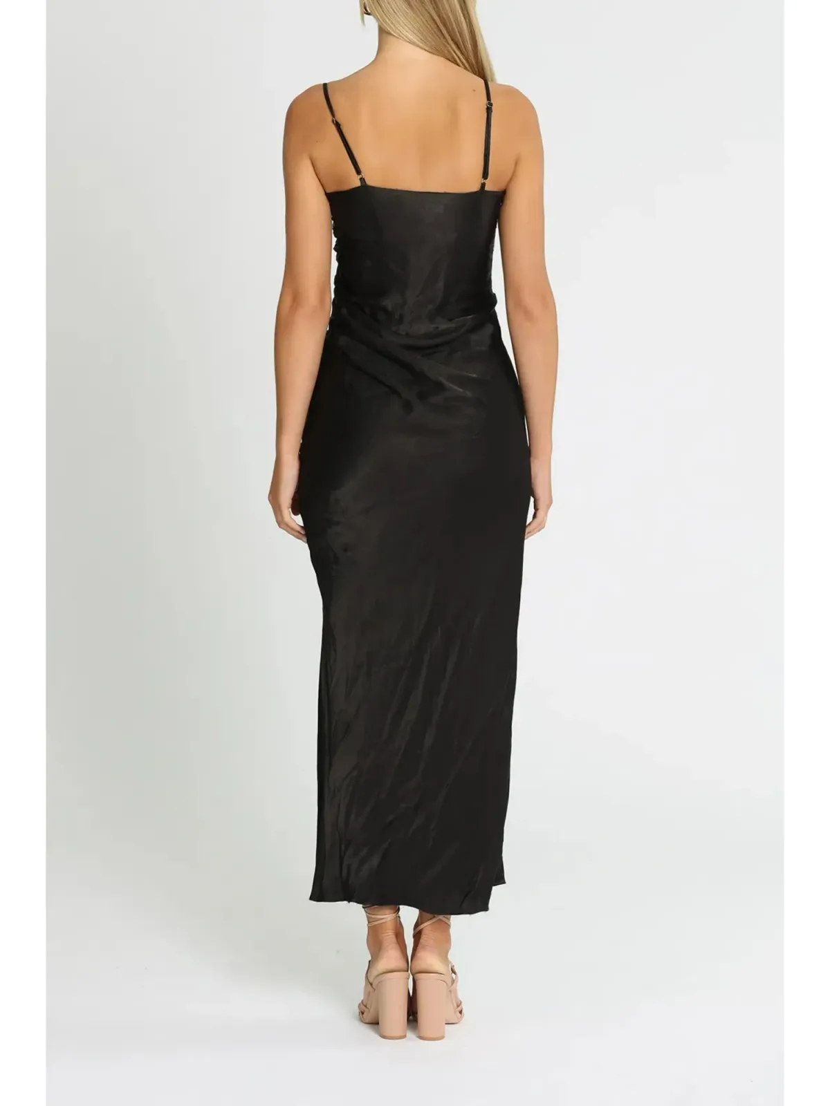 Shona Joy Thalia Ruched Midi Dress in Black Size AU 8 - Image 3
