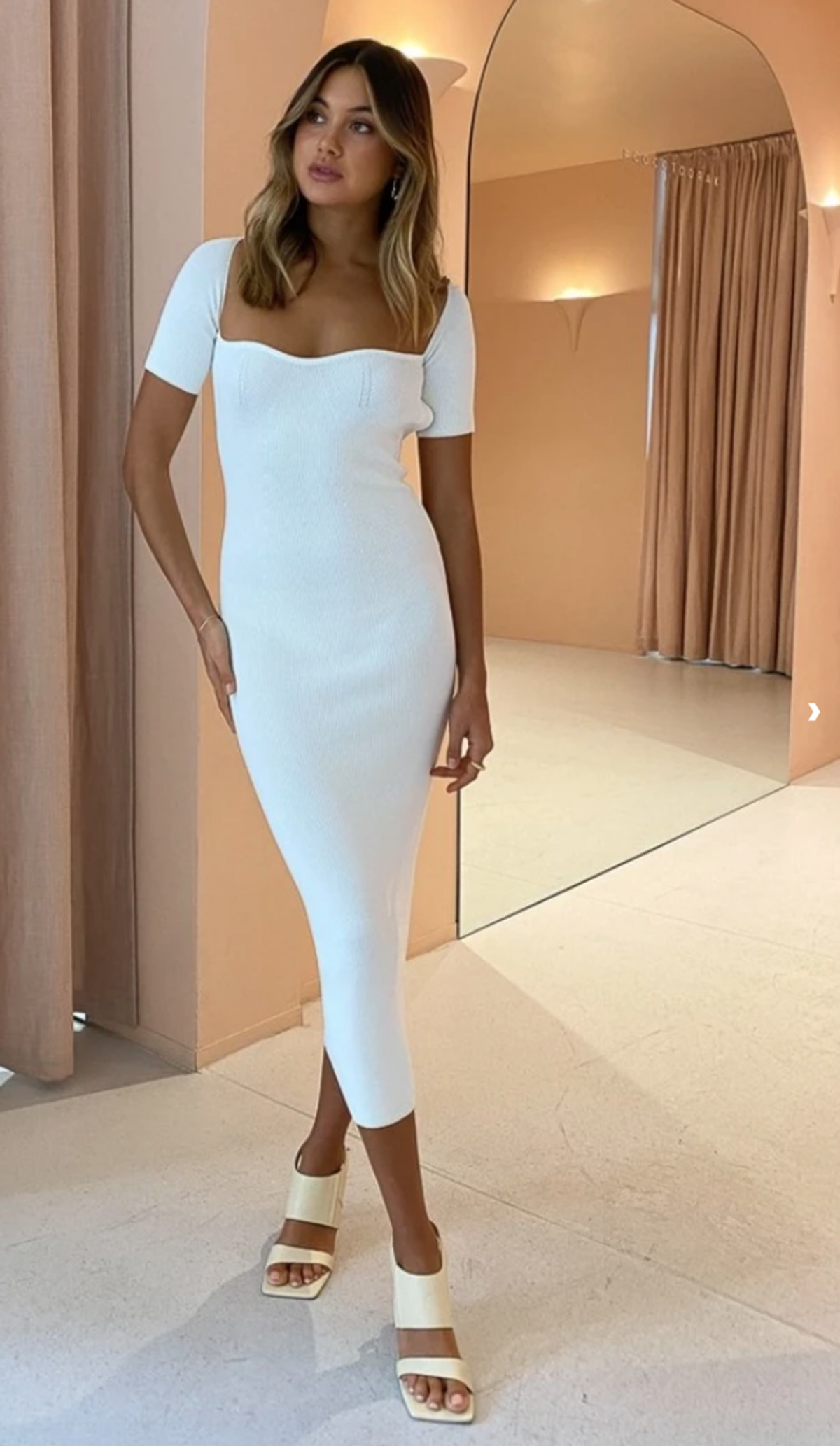 By Johnny Aria Knit Dress White Size 6 - Image 3