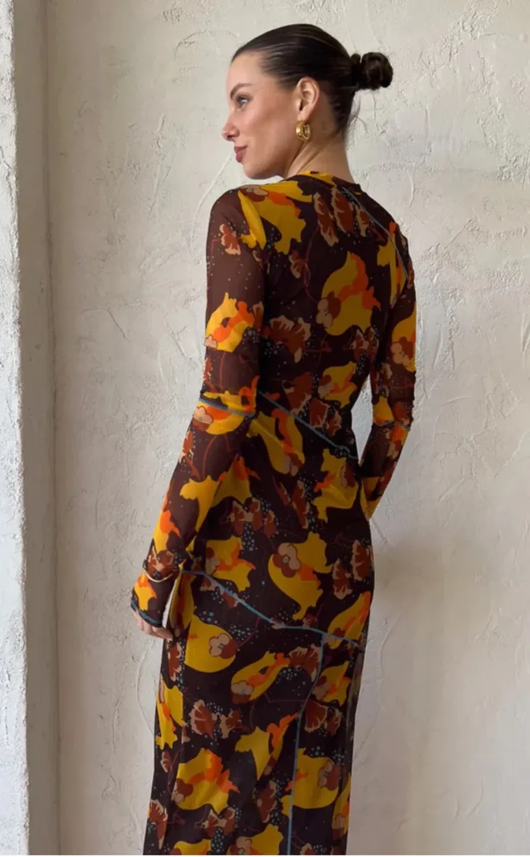 Sir The Label Jacques Mesh Panelled Midi Dress Expressionist Size 2 / AU 10 for rent on The Volte - main image