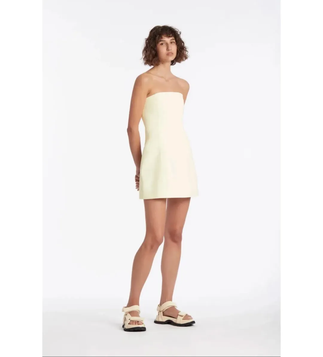 Sir The Label Marco Strapless Mini Dress in Lemon Size 2 /Au 10 for rent on The Volte - main image