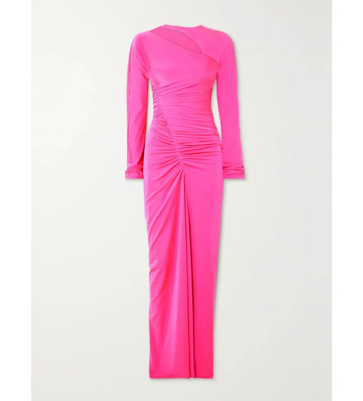 Victoria Beckham Asymmetric Ruched Stretch-jersey Midi Dress Pink Size 12  - Image 3