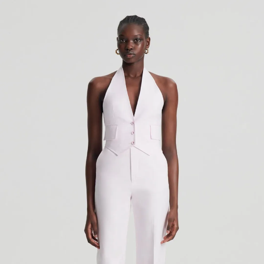  Scanlan Theodore Double Cotton Waistcoat Tinted Pink Size Au 10 for rent on The Volte - main image