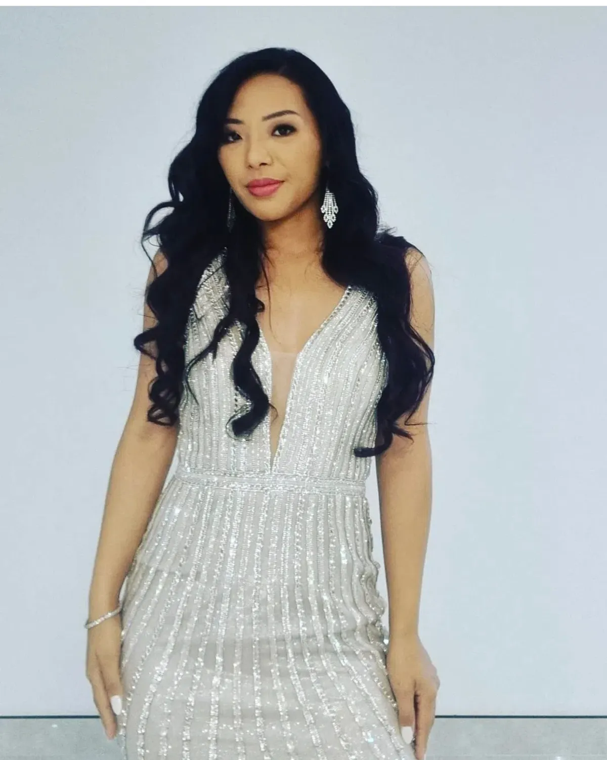 Charlize Gown Platinum/Nude Size 8 - Image 3