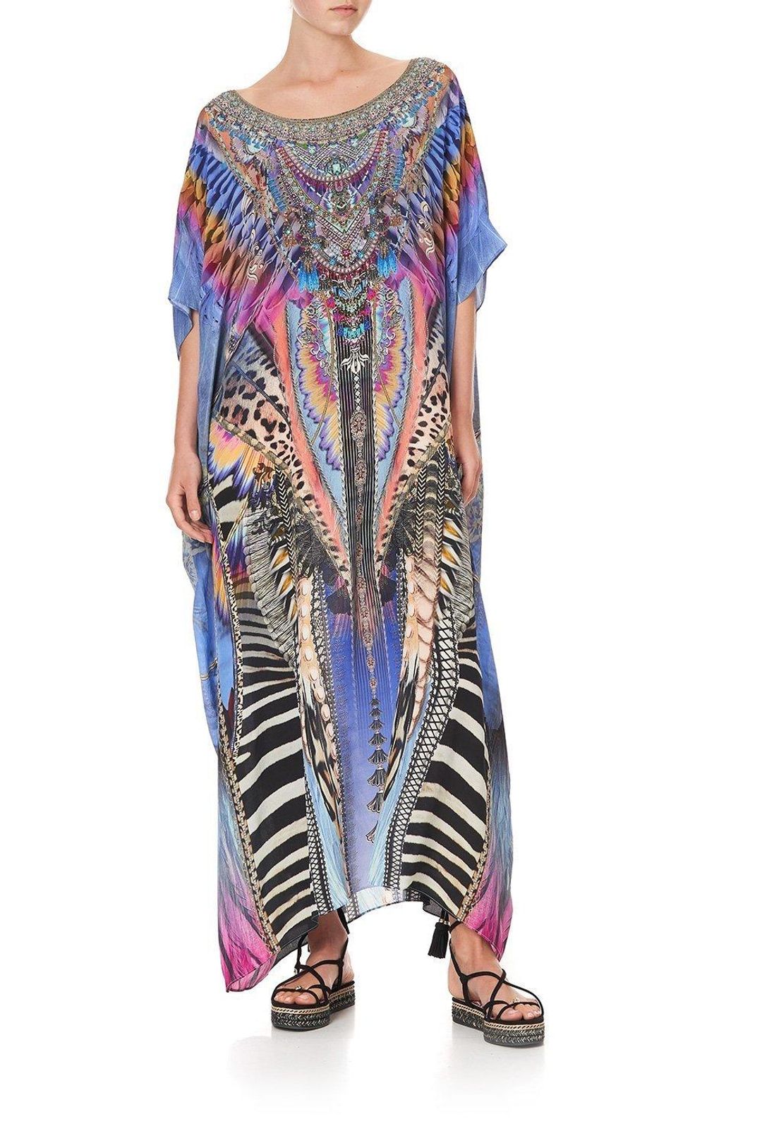 Camilla Love On The Wing Round Neck Kaftan Size 10 for rent on The Volte - main image