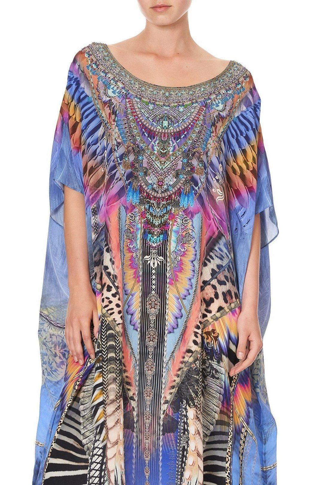 Camilla Love On The Wing Round Neck Kaftan Size 10 for rent on The Volte - main image