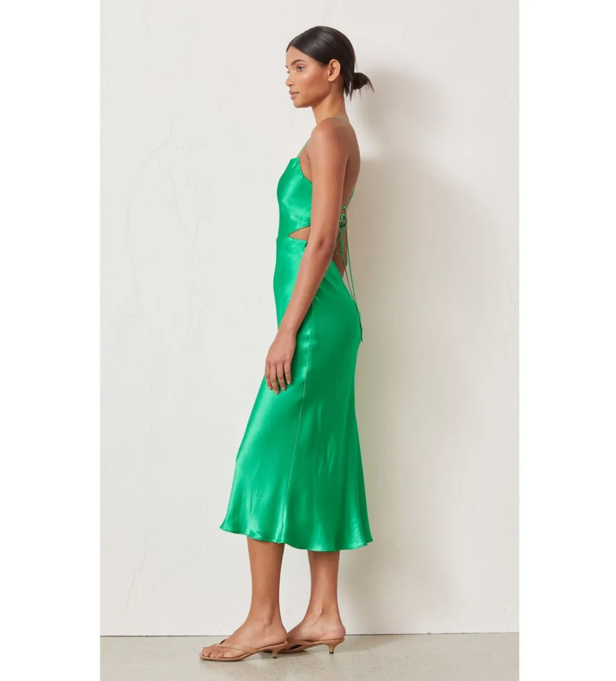 Bec 8 Bridge Loren Midi Dress  Emerald Green Size 8  - Image 2