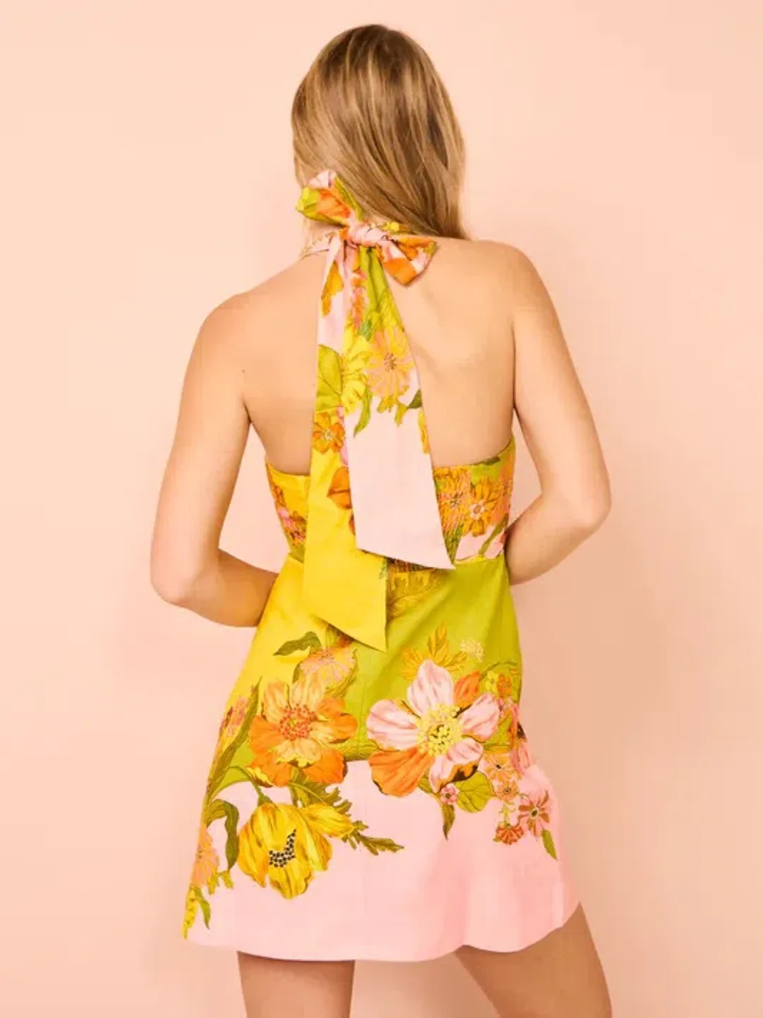 Alemais Silas Halter Mini Dress in Multi Size 12 for rent on The Volte - main image