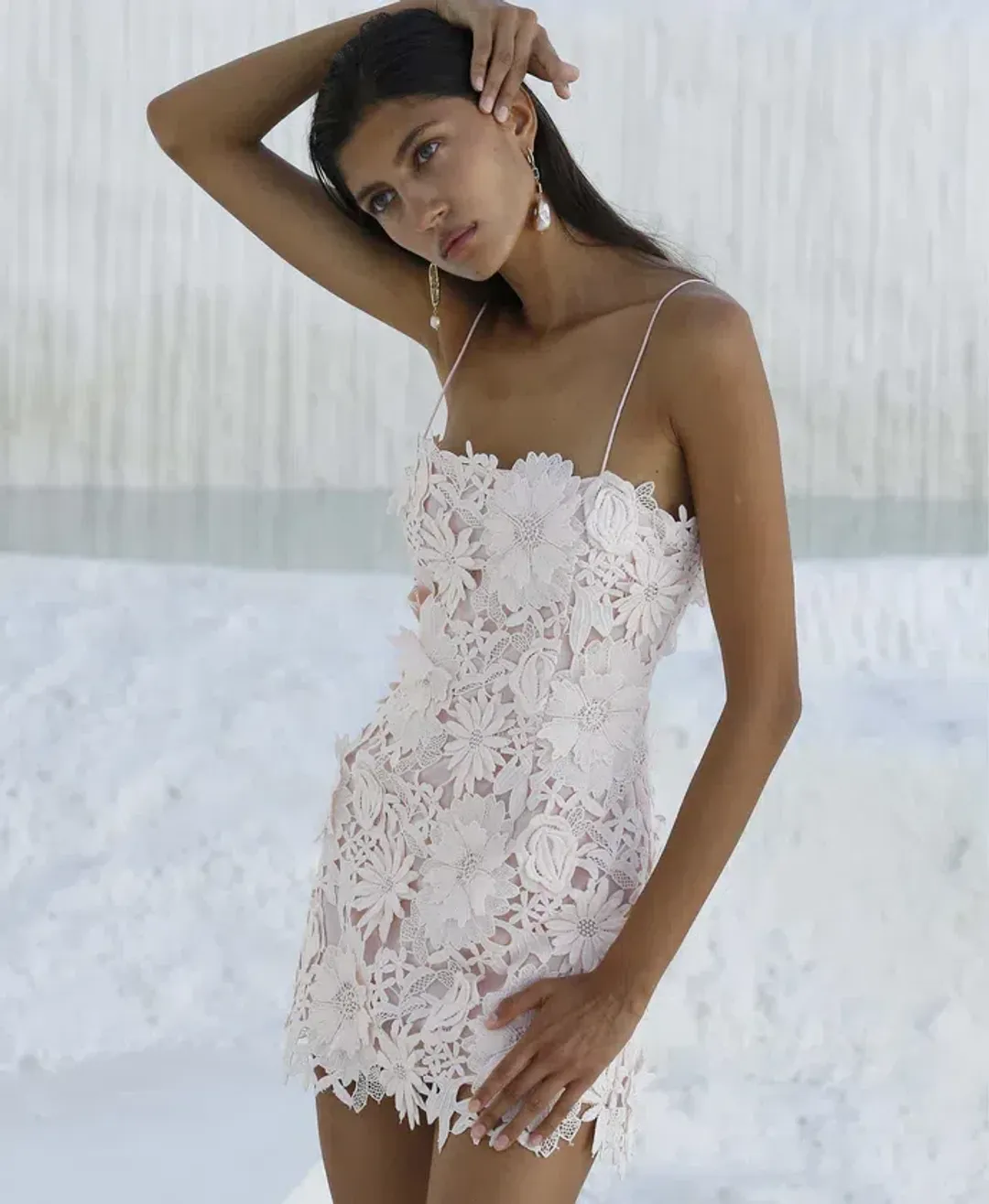 Ixiah the Label Pompom Mini Dress Floral Size 8 for rent on The Volte - main image