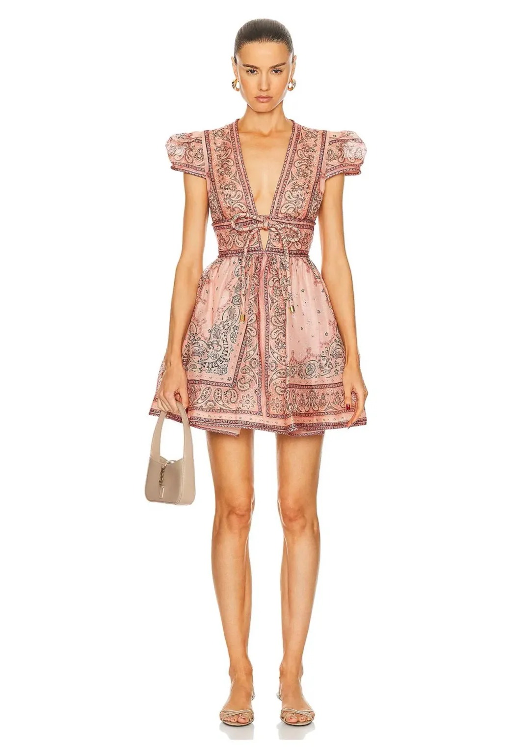 Zimmermann Matchmaker Structured Mini Dress Pink Bandana Print Size 2 / AU 12 for rent on The Volte - main image