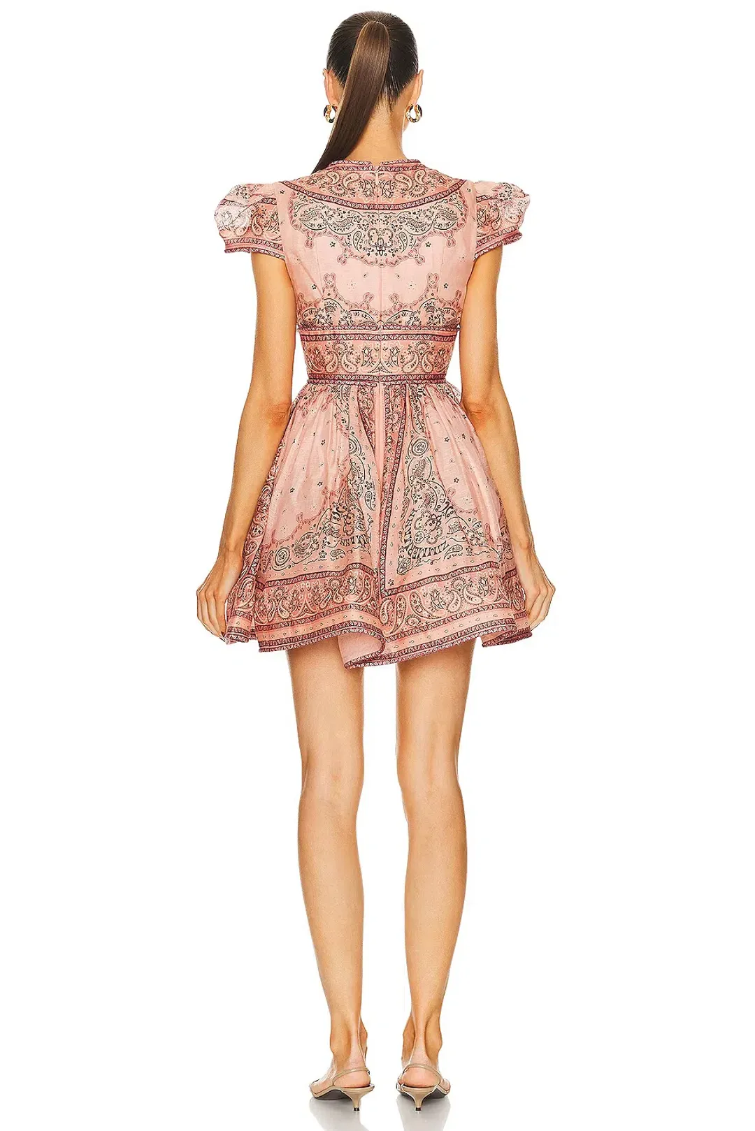 Zimmermann Matchmaker Structured Mini Dress Pink Bandana Print Size 2 / AU 12 for rent on The Volte - main image