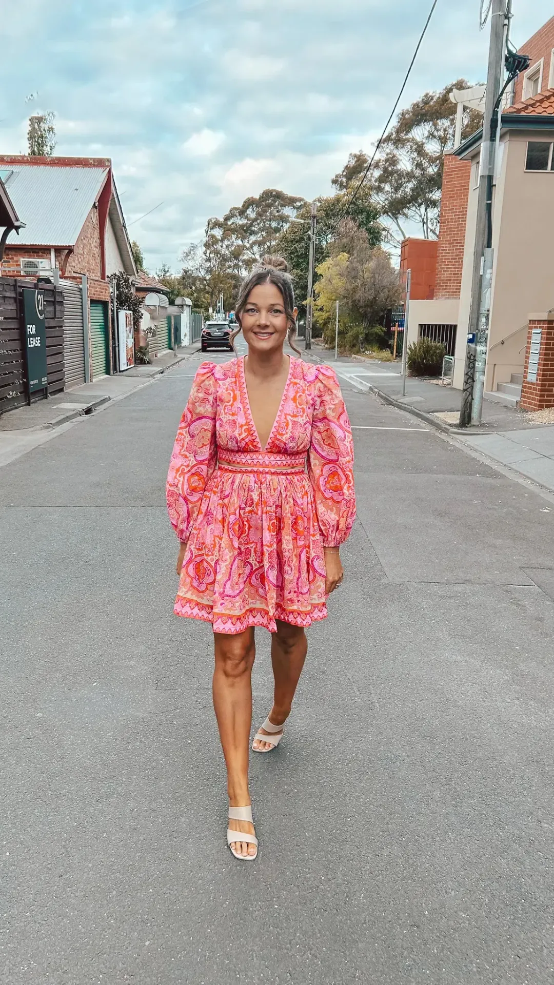 Zimmermann Halcyon Self Tie Mini Dress Pink Purple Paisley Size 2 / AU 12  for rent on The Volte - main image