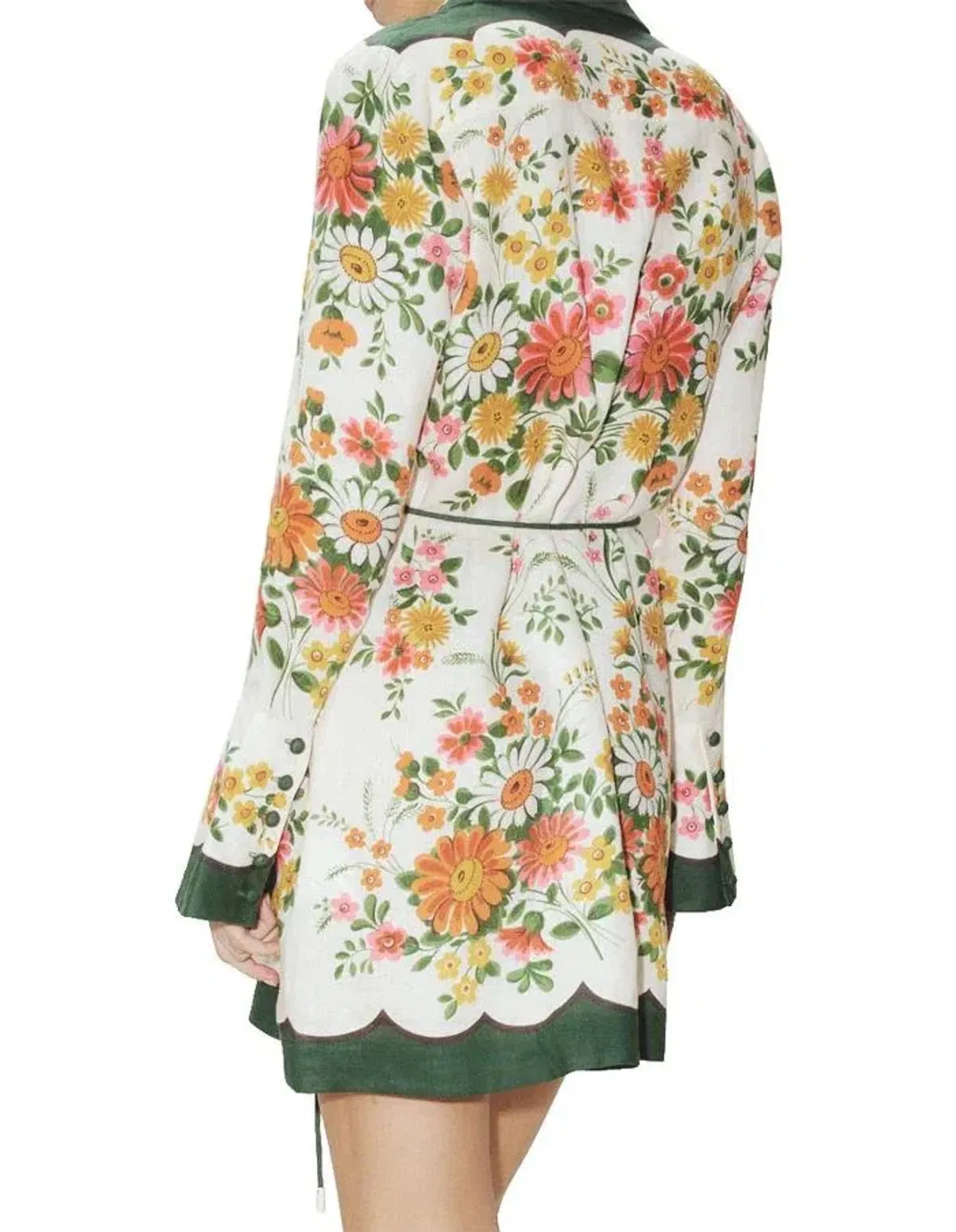 Alemais Elisabetta Mini Dress Green Print Size 12 - Image 3