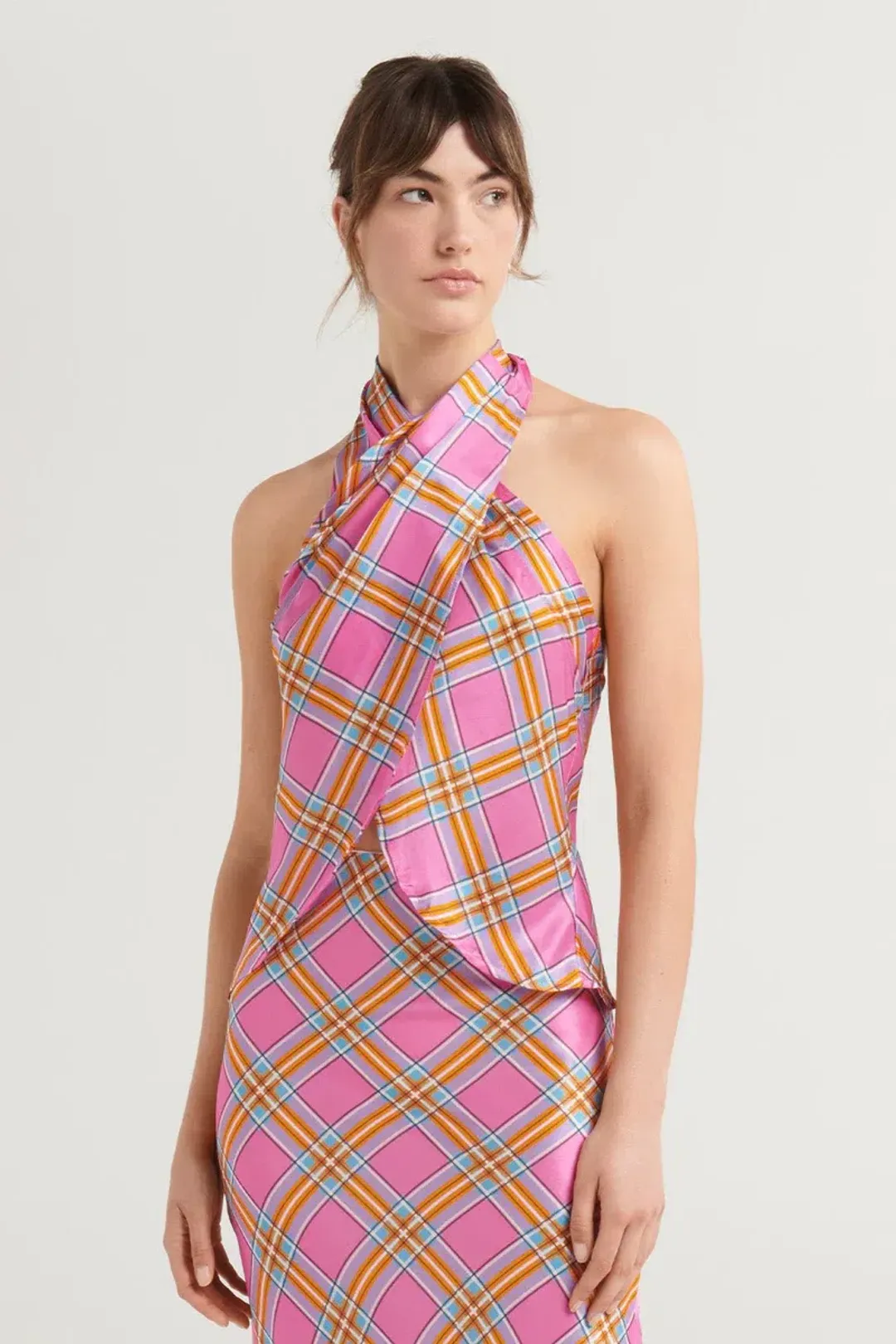 Steele Marcela Top and Cassidy Skirt Set Pink Check Size S / AU8 for rent on The Volte - main image