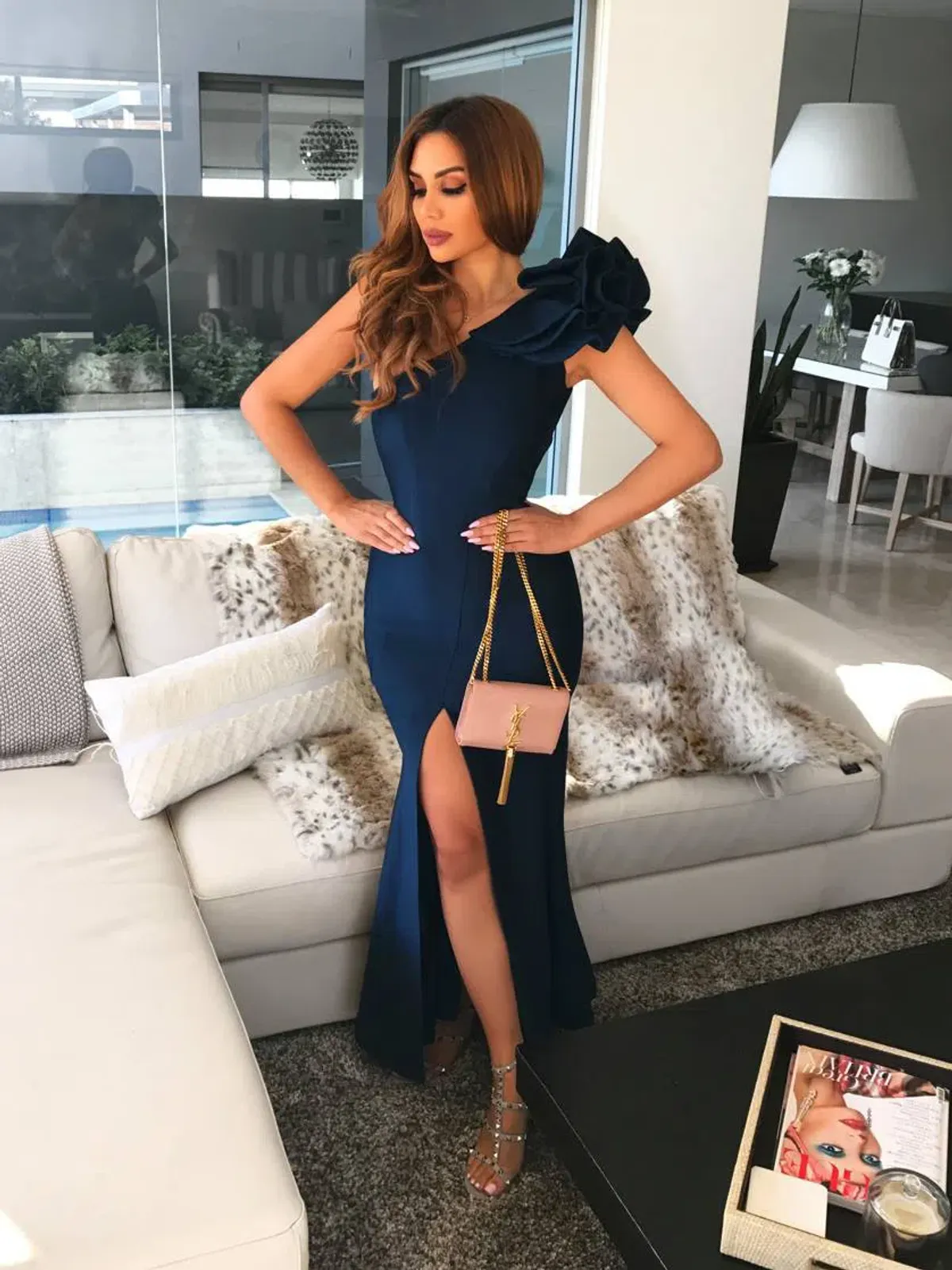 Sheike Monaco Maxi Dress Blue Size 16 - Image 3