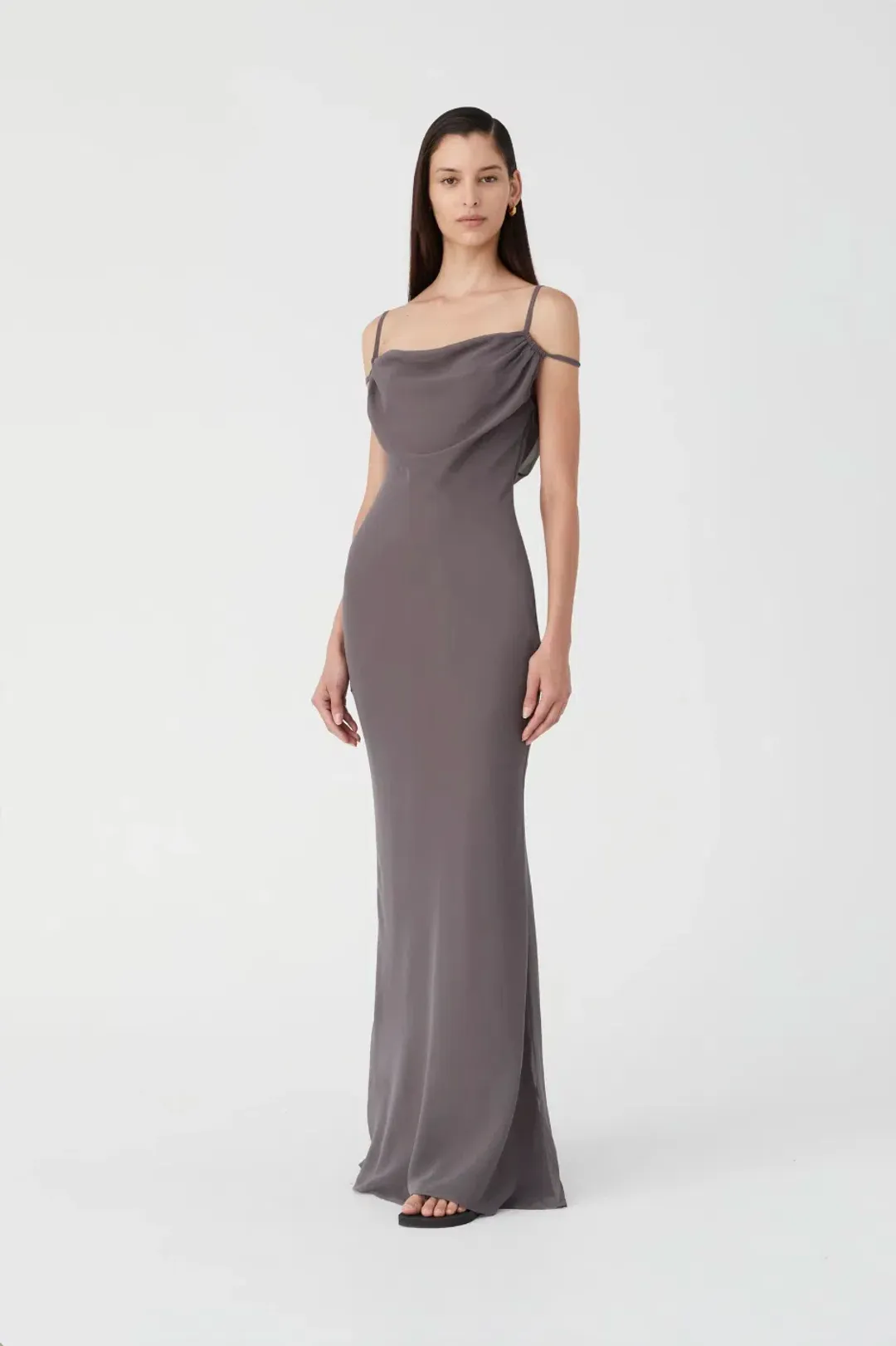 Misha Olivette Maxi Dress Grey for rent on The Volte - main image