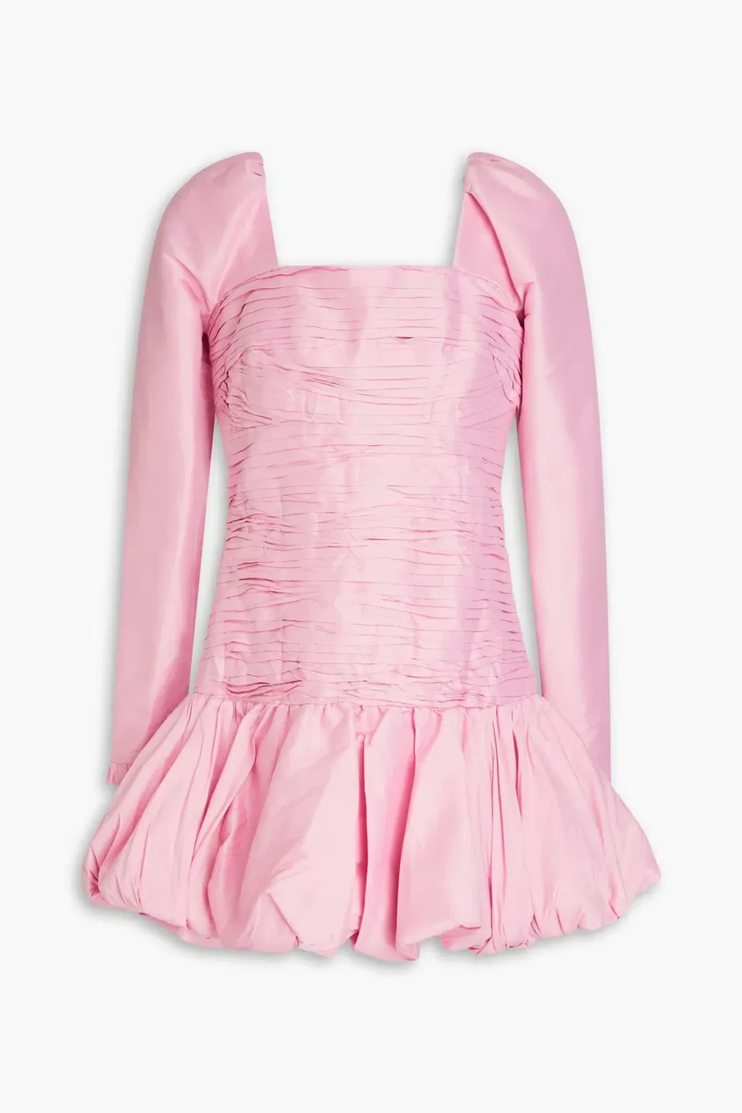 Aje Bijou Ruched Long Sleeve Mini Dress in Bonbon Pink Size 12 for rent on The Volte - main image