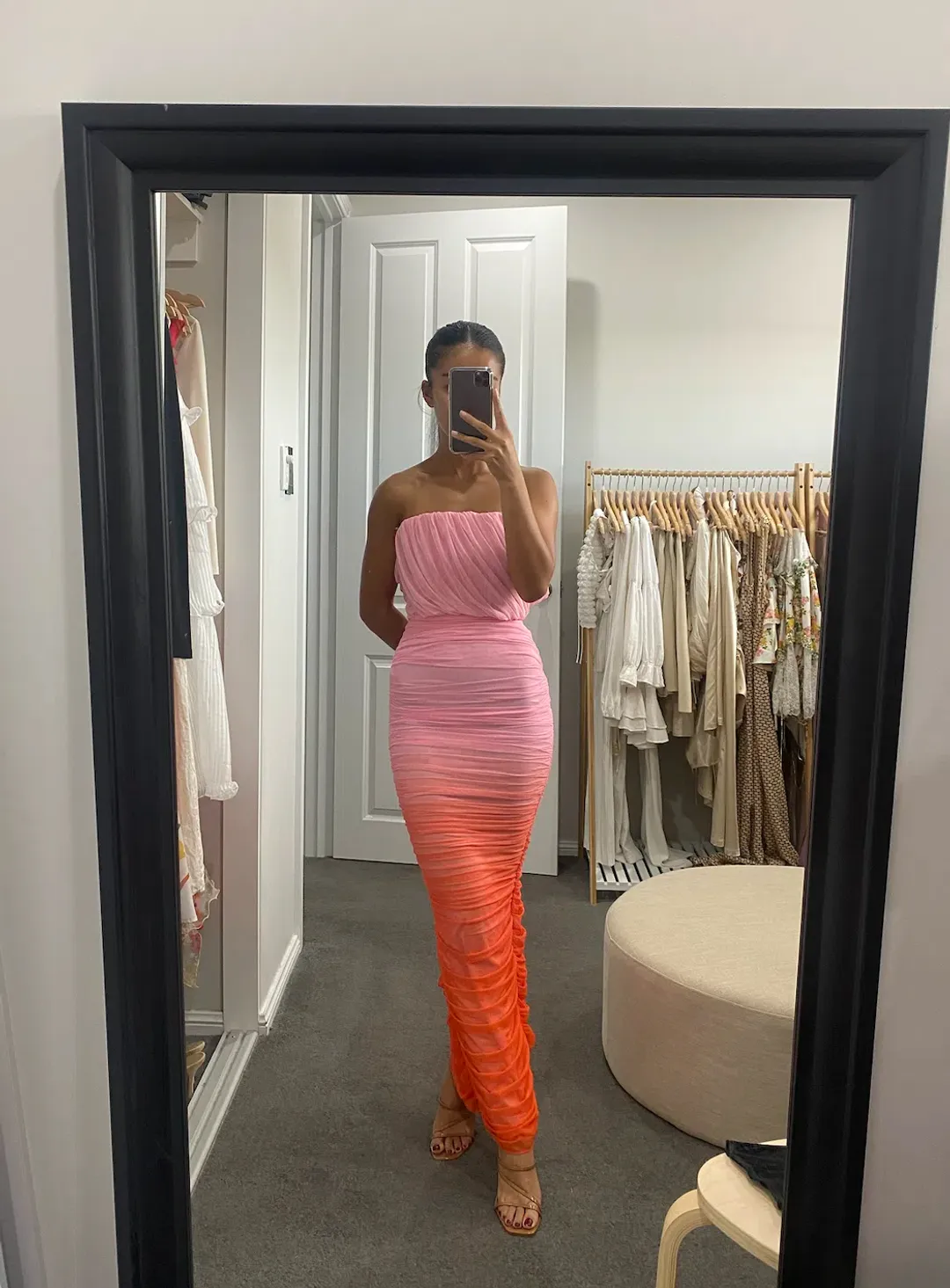 House of CB Sapphire Gathered Maxi Dress Ombre Size 6 for rent on The Volte - main image