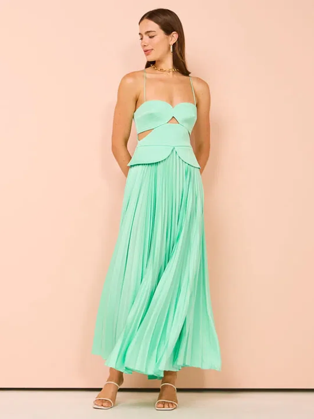 Acler Atholton Midi Dress Arctic Mint Size 12 for rent on The Volte - main image