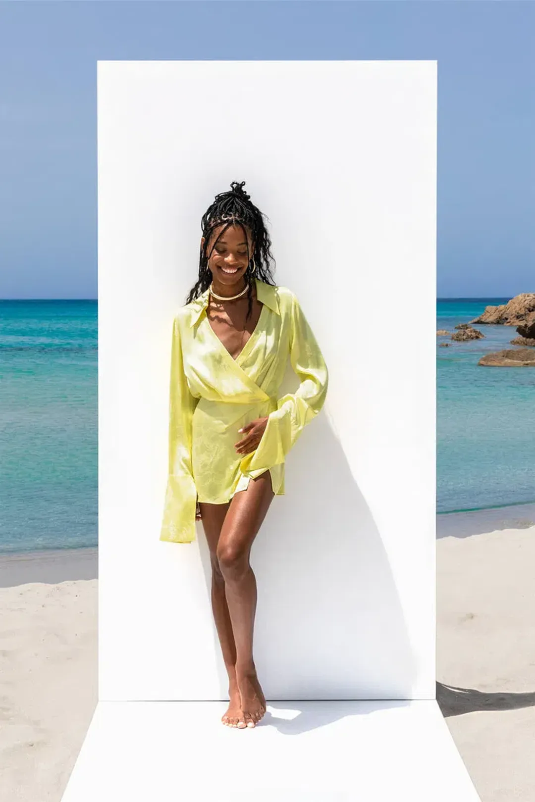 Rat and Boa Paloma Dress Lemon Size XS/ AU 6 for rent on The Volte - main image