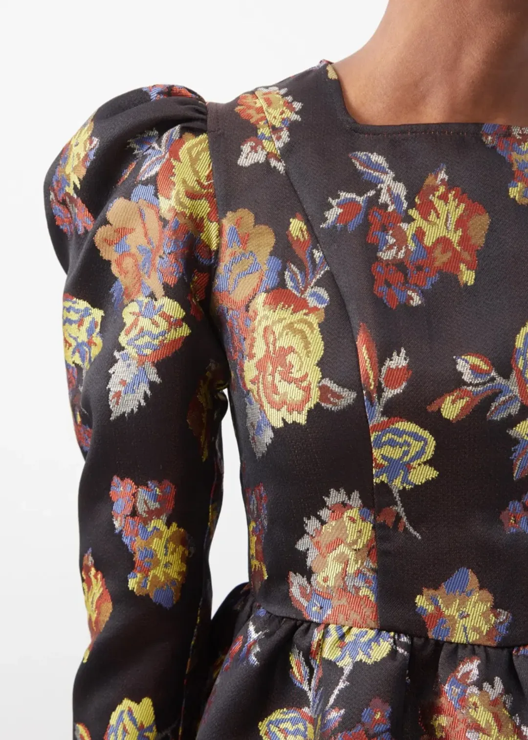 Batsheva Prairie Floral-Jacquard Mini Dress Floral Size 10 for rent on The Volte - main image