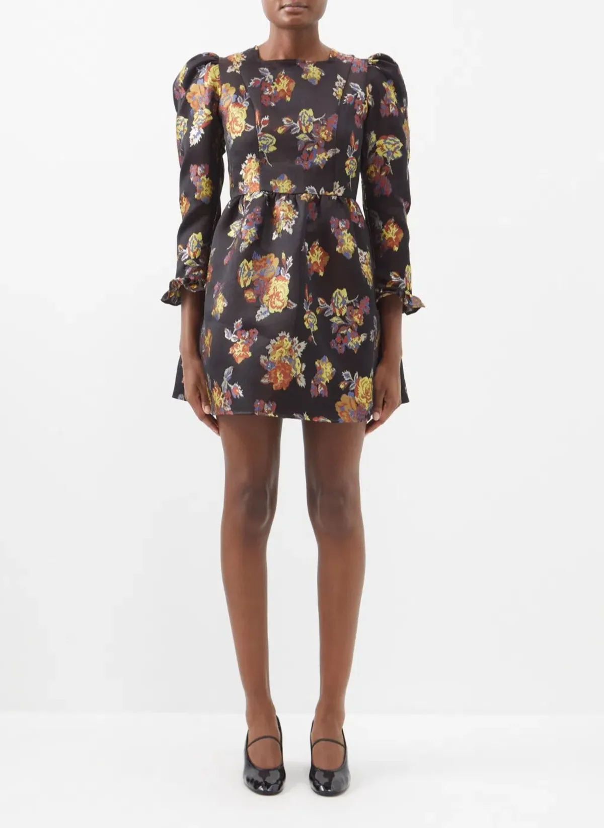 Batsheva Prairie Floral-Jacquard Mini Dress Floral Size 10 - Image 1