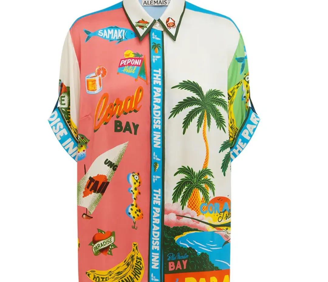 Alemais Paradiso Silk Shirt Size 12 And Pants Size 12 Set Multi for rent on The Volte - main image