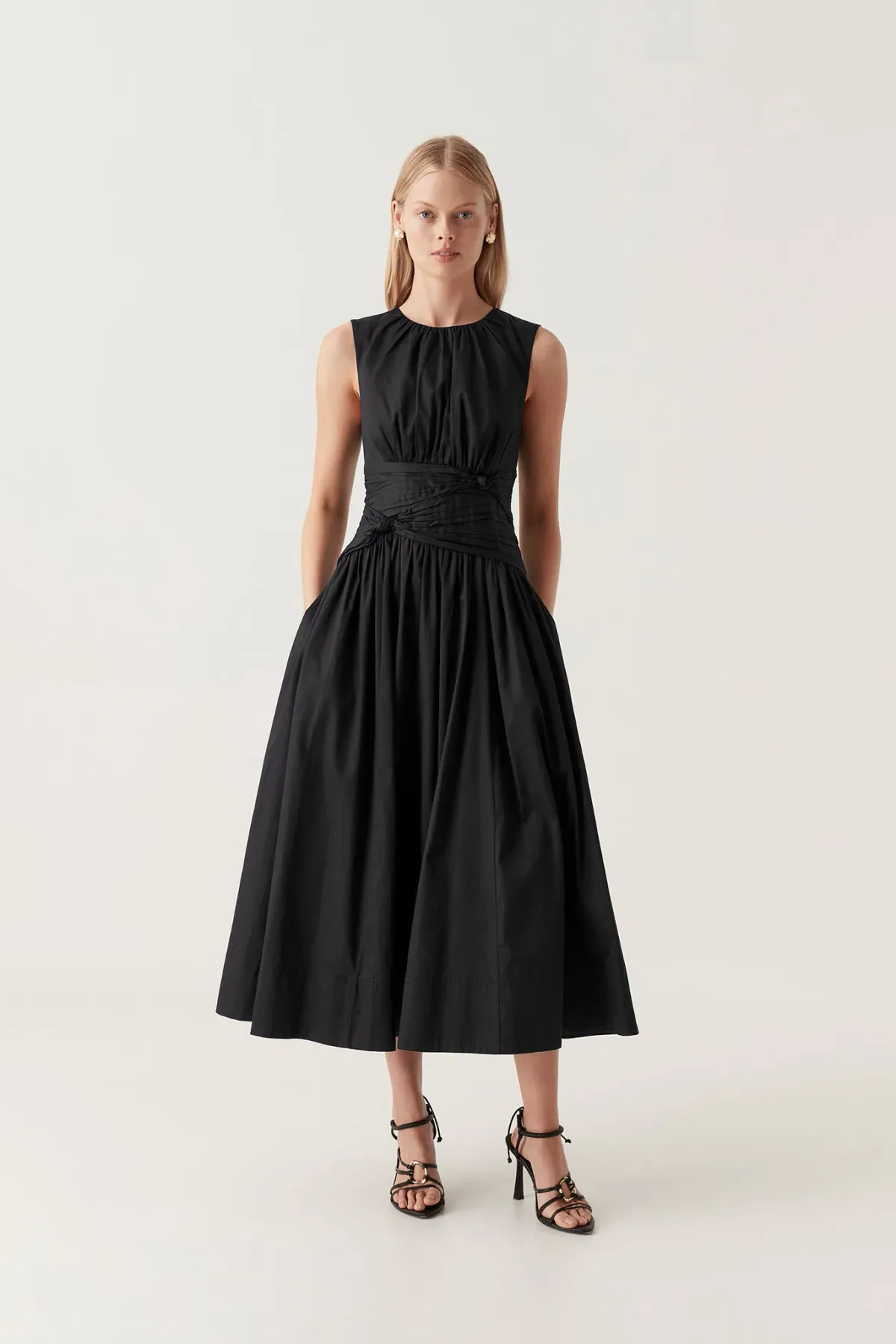 Aje Agatha Knot Waist Midi Dress Black Size 12 - Image 2