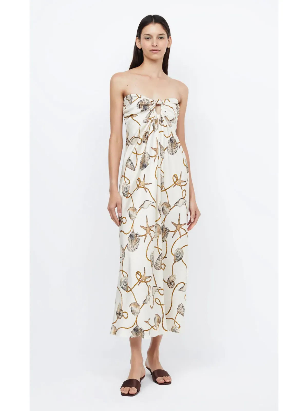 Bec & Bridge Bayside Strapless Maxi Dress In Parisian Shell Size AU 10 - Image 1
