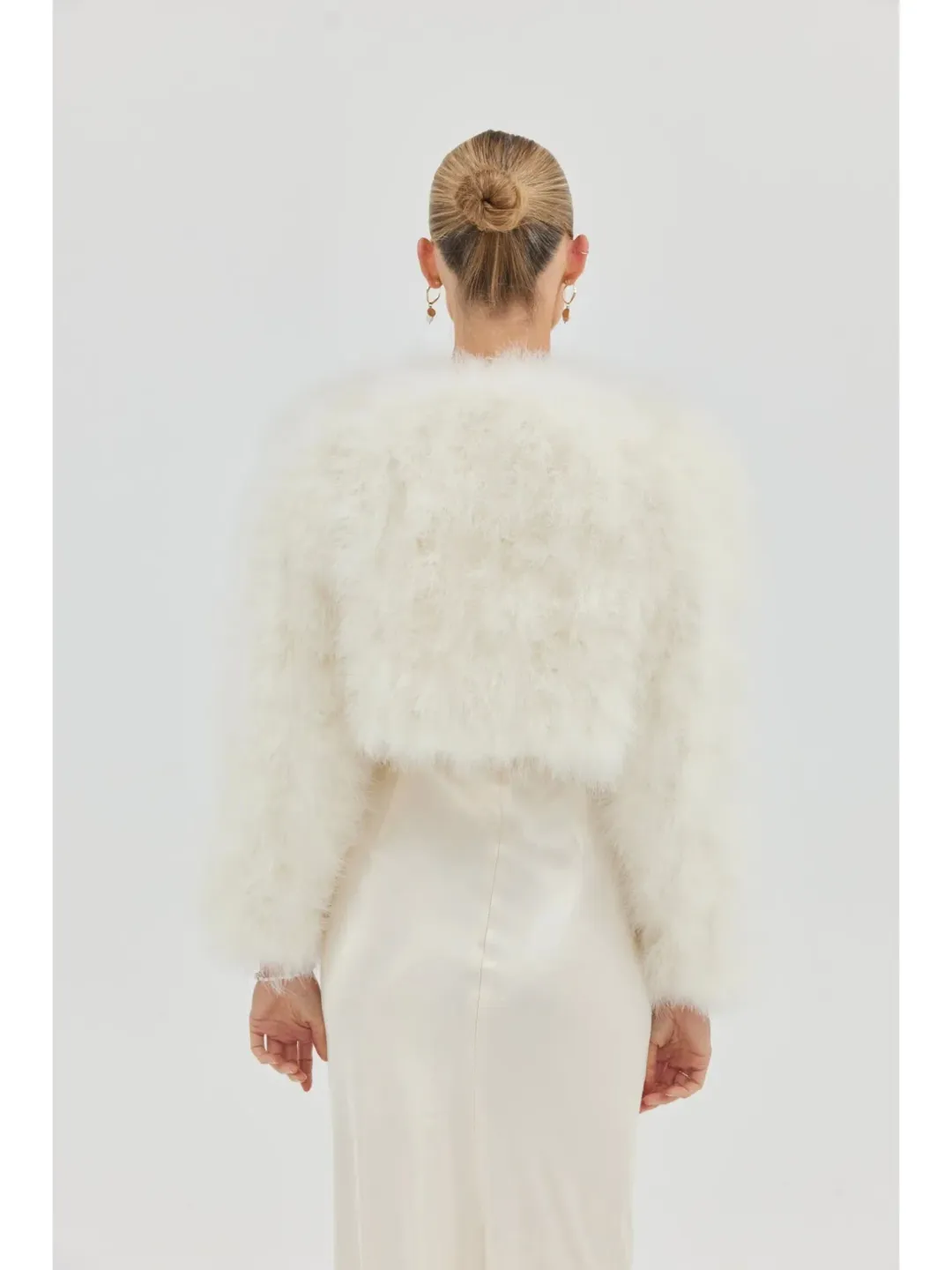 Bubish Luxe Bridal Manhattan Crop Jacket in Ivory Size XS / AU 6 for rent on The Volte - main image