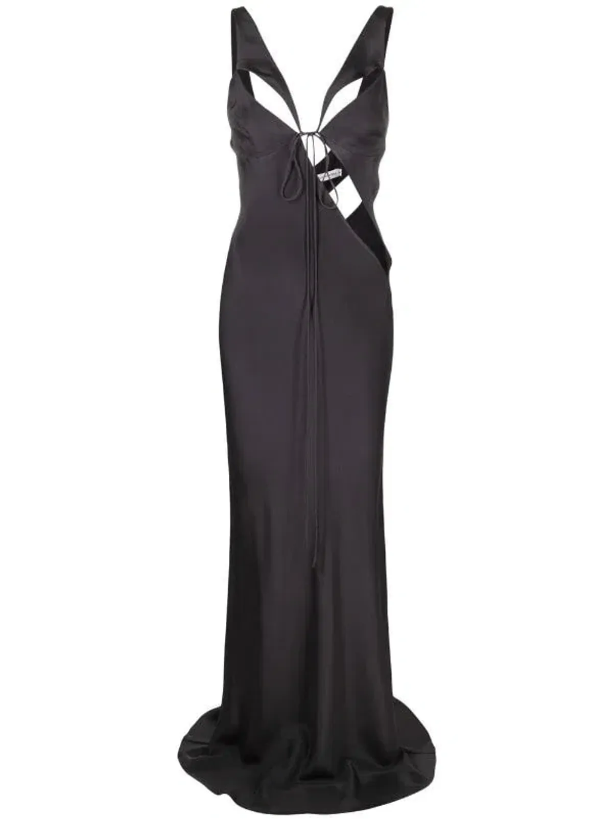 Christopher Esber V Neck Sleeveless Dress Charcoal Grey Size 10 - Image 4