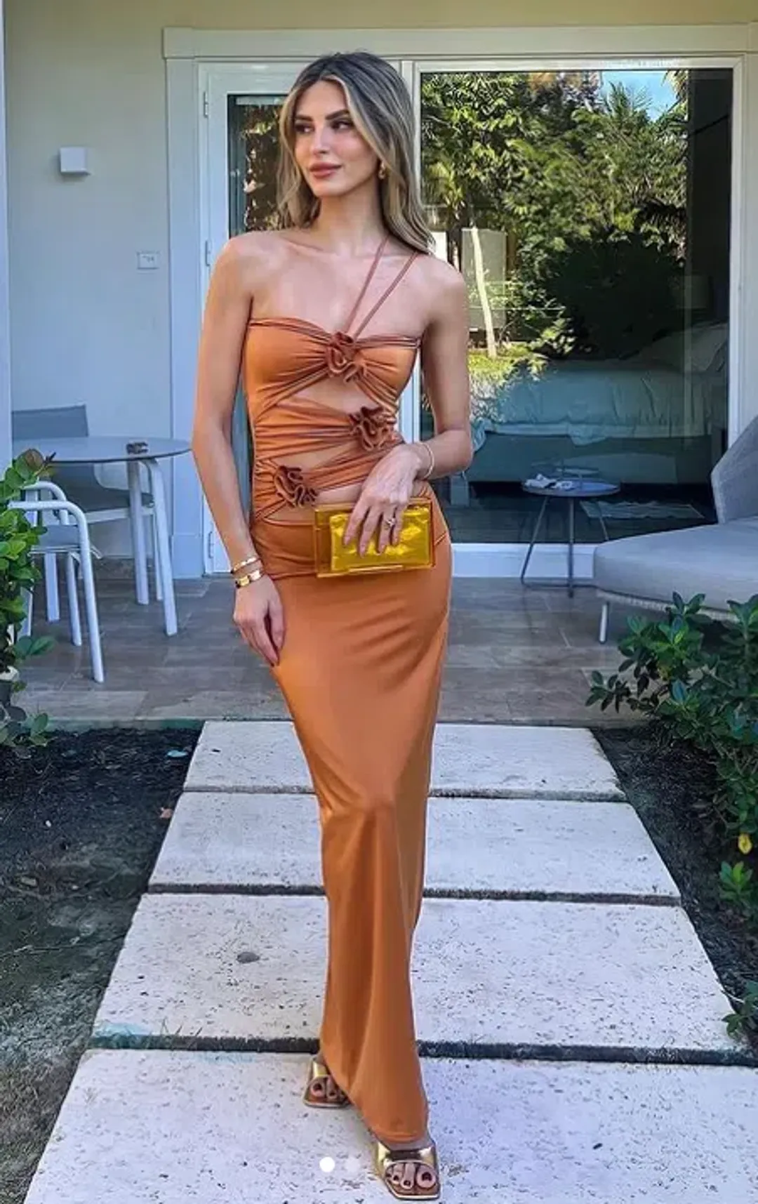 Maygel Coronel Veranera Dress Golden Honey Size 10 for rent on The Volte - main image