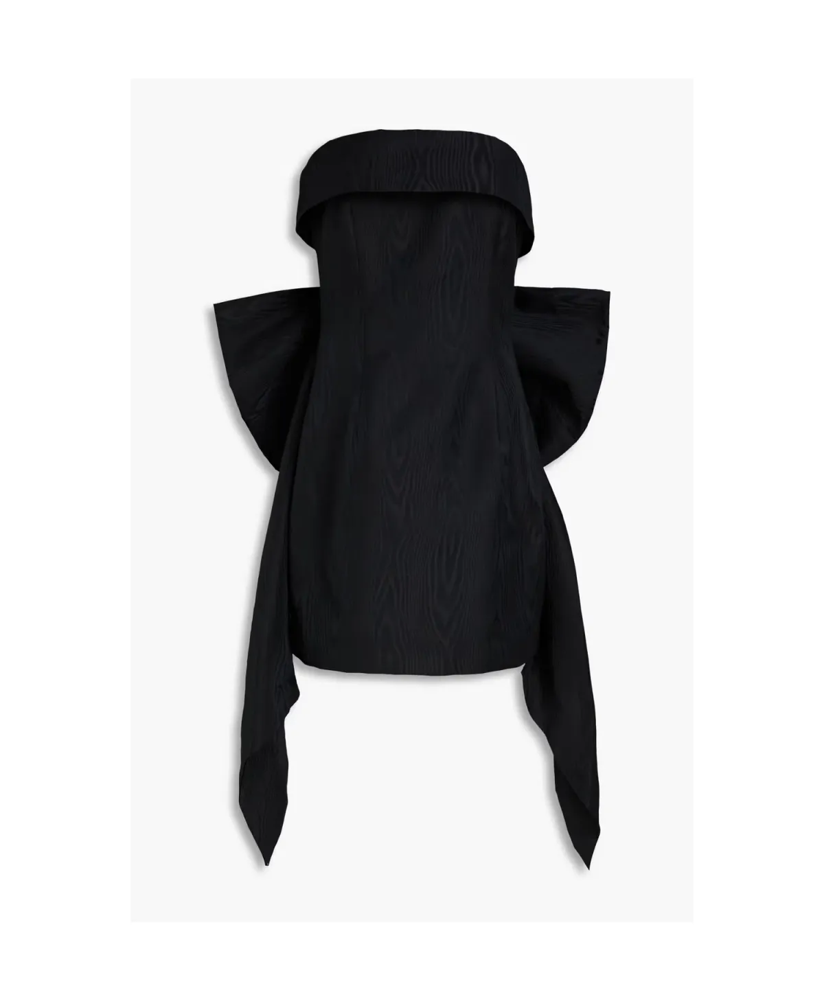 Rebecca Vallance Malone Strapless Bow-Embellished Moire Mini Dress Black Size 10 - Image 3
