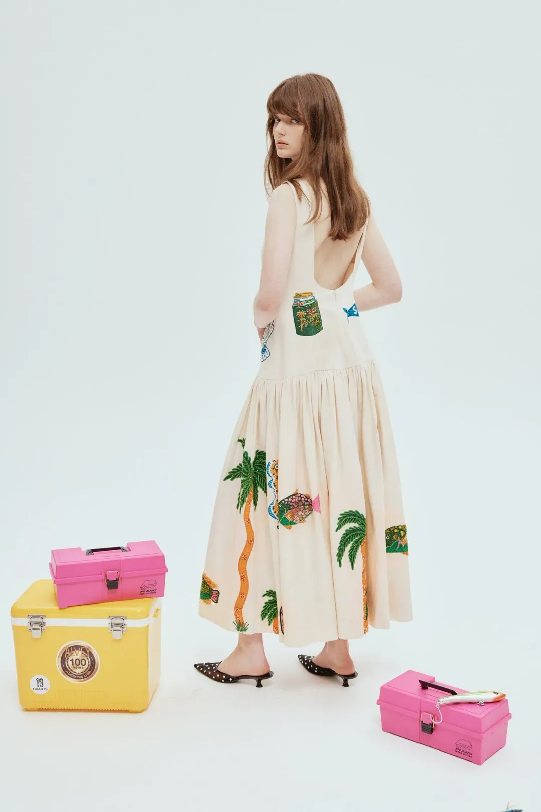 Alemais Clam Embroidered Gown Print Size 8  for rent on The Volte - main image