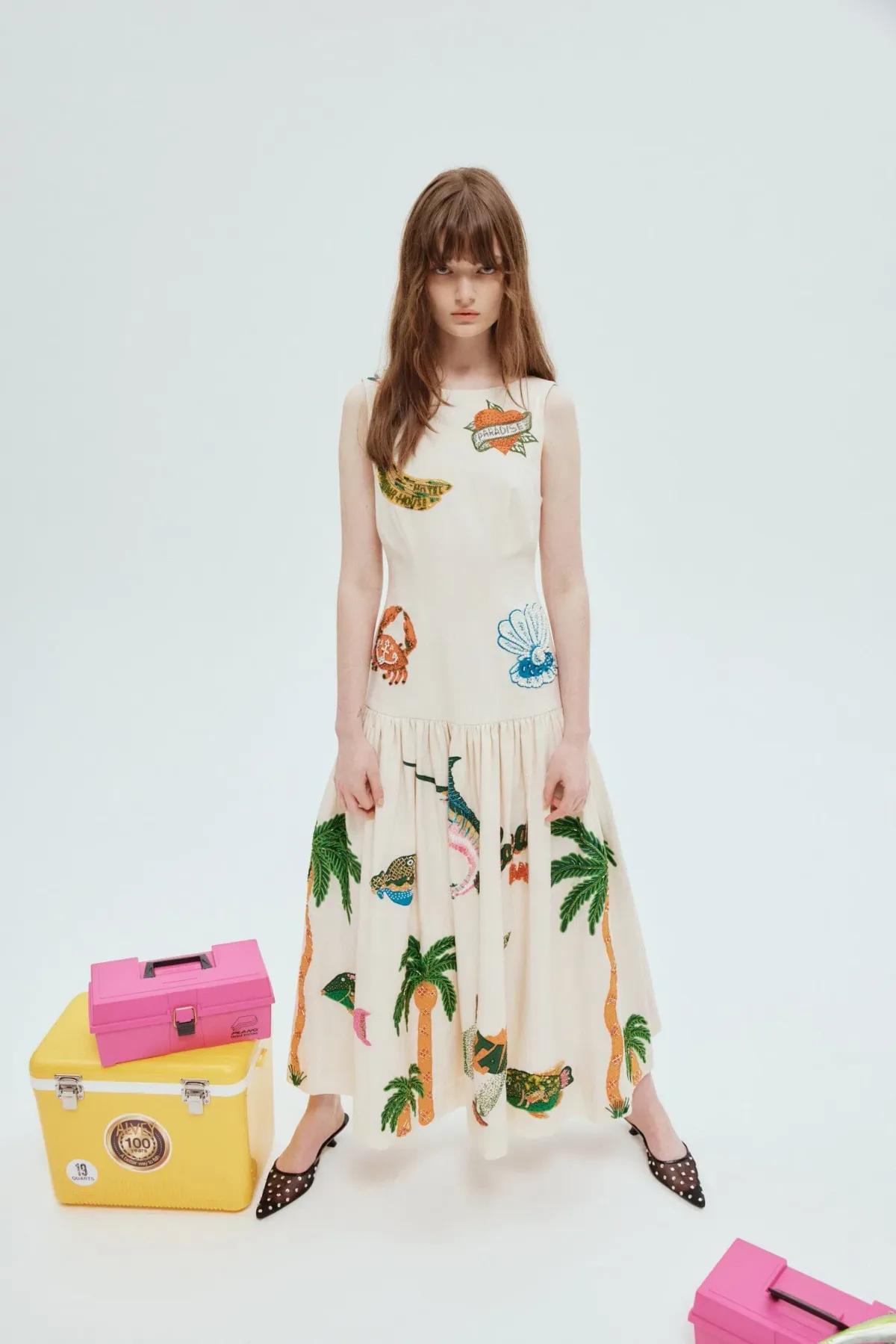 Alemais Clam Embroidered Gown Print Size 8  - Image 1