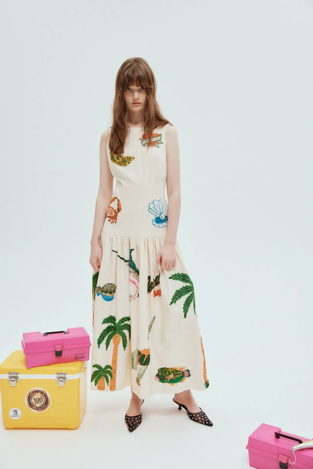 Alemais Clam Embroidered Gown Print Size 8  for rent on The Volte - main image