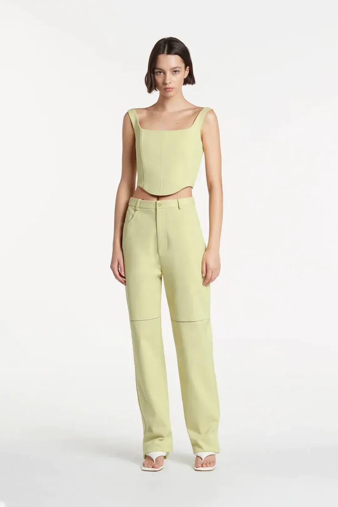 Sir the Label Set - Esther Structured Bodice & Pants Set in Pistachio Size 1 / AU 8 for rent on The Volte - main image