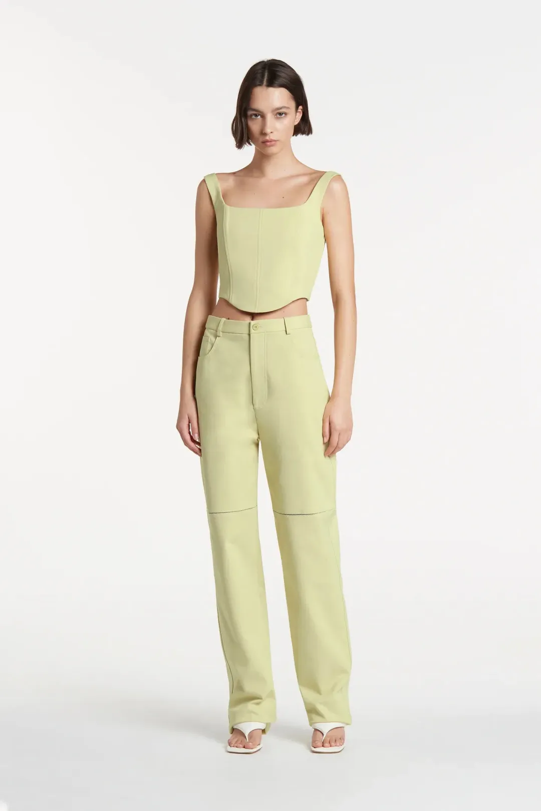 Sir the Label Set - Esther Structured Bodice & Pants Set in Pistachio Size 1 / AU 8 for rent on The Volte - main image